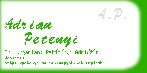 adrian petenyi business card